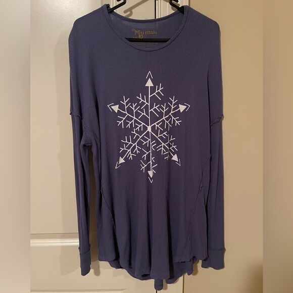 Show Me Your Mumu Crewneck Snowflake Thermal Knit Long Sleeve ❄️ - Picture 5 of 6